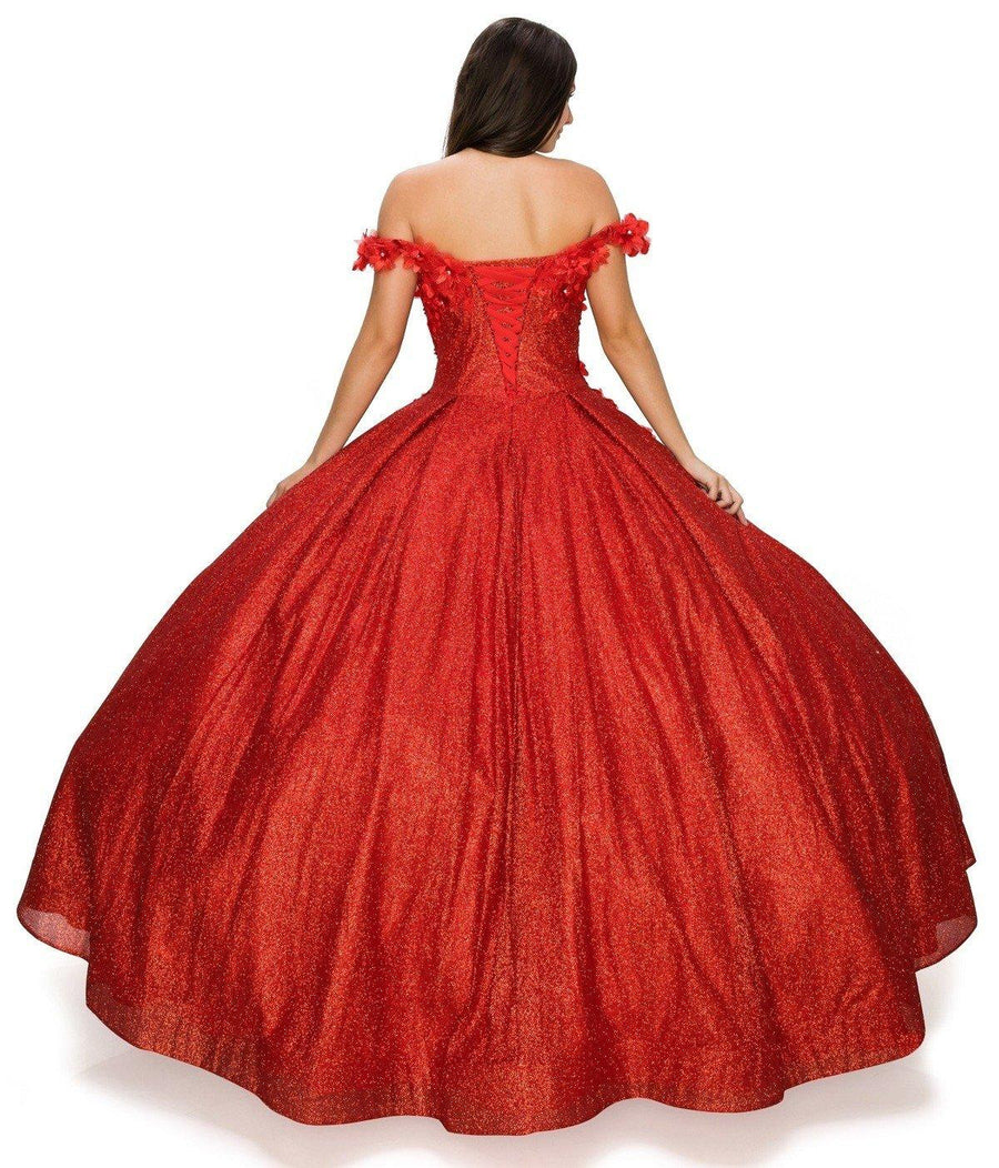 Long Off Shoulder Quinceanera Dress - The Dress Outlet