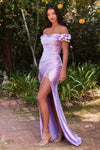 Long Off Shoulder Sexy Prom Dress Lavender