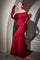 Long One Shoulder Formal Dress Burgundy