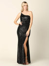 Long One Shoulder Formal Fitted Prom Dress Sale - The Dress Outlet