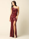 Long One Shoulder Formal Fitted Prom Dress - The Dress Outlet