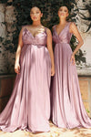 Long Flowy A-Line Evening Gown Mauve