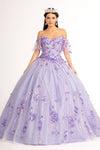 Long Quinceanera Dress Glitter Mesh Ball Gown - The Dress Outlet