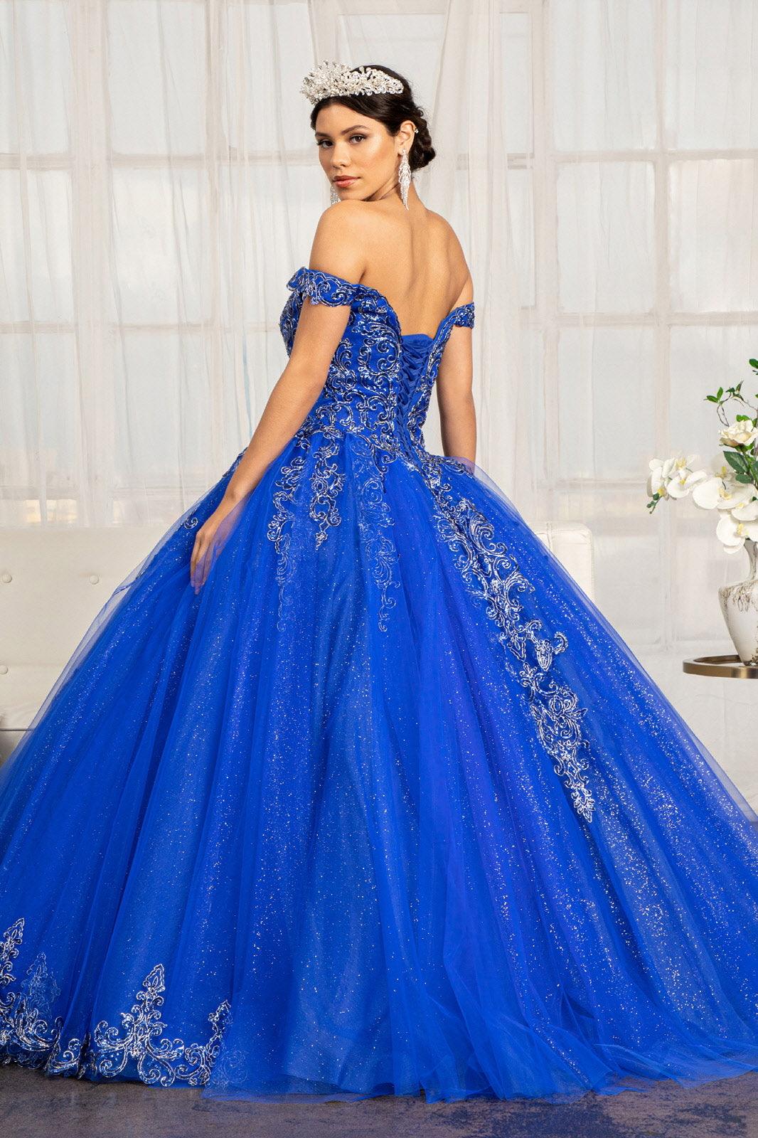 Royal Blue Long Quinceanera Dress Off Shoulder Ball Gown for $806.99 ...