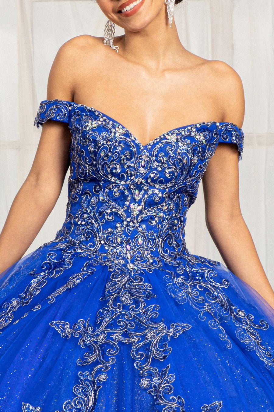 Long  Quinceanera Dress Off Shoulder Ball Gown - The Dress Outlet