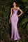 Long Satin Evening Dress Lavender