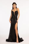 Long Sequined Mermaid  Prom Dress - The Dress Outlet