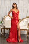 Long Sequined Mermaid  Prom Dress - The Dress Outlet