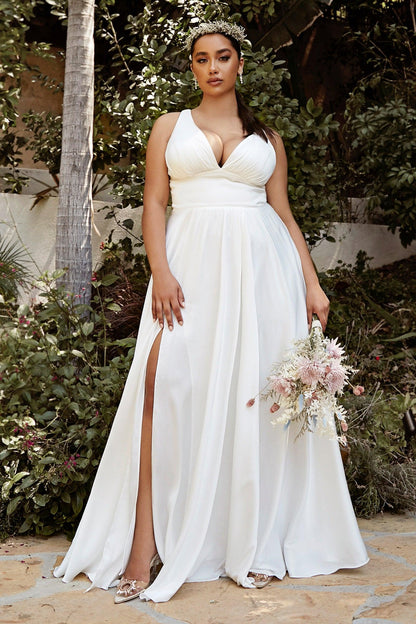 Off White Cinderella Divine CD7469WW Long Simple Sleeveless Plus Size  Wedding Dress for $209.0, – The Dress Outlet