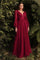 Full Sleeve Long Formal Dress Burgundy