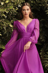 Full Sleeve Long Formal Dress Orchid