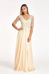 Long 3/4 Sleeve Mother of the Bride Formal Dress - The Dress Outlet