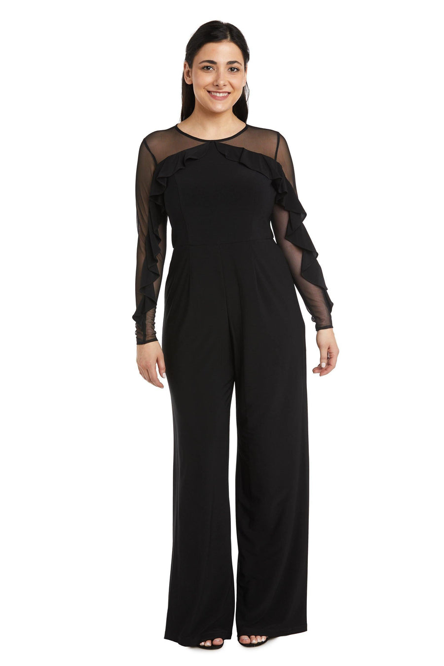 R&M Richards Long Sleeve Petite Jumpsuit 2308P - The Dress Outlet