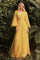 Long Pleated Formal Prom Dress Yellow