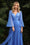 Long Pleated Formal Prom Dress Blue