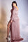 Long Sleeve Plus Size Evening Gown Dark Mauve