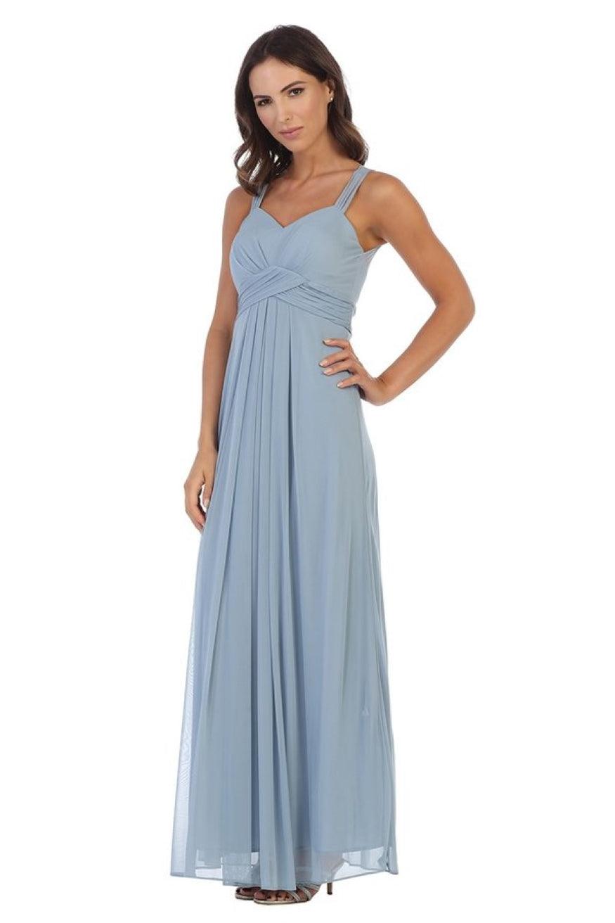 Long Sleeveless Bridesmaid Chiffon Dress - The Dress Outlet