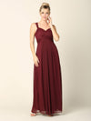 Long Sleeveless Bridesmaid Chiffon Dress - The Dress Outlet