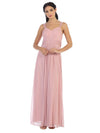 Long Sleeveless Bridesmaid Chiffon Dress - The Dress Outlet