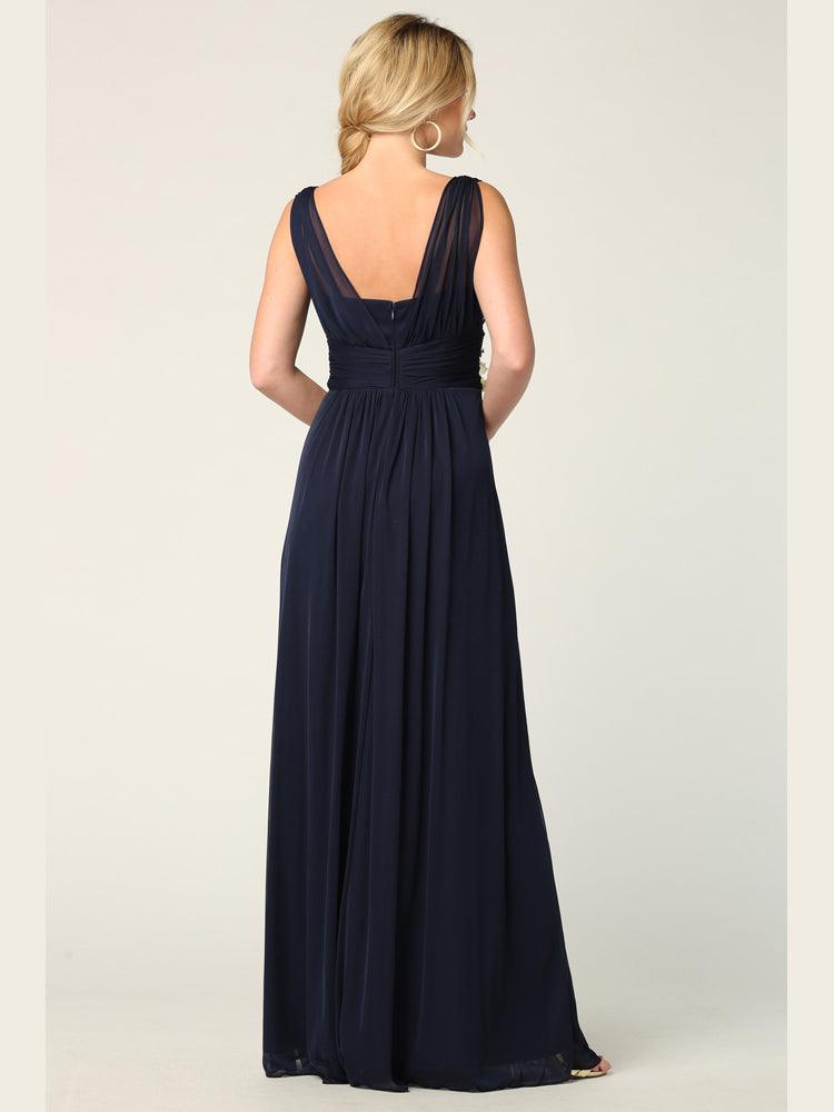 Long Sleeveless Bridesmaid Dress - The Dress Outlet