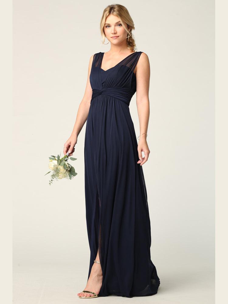 Long Sleeveless Bridesmaid Dress - The Dress Outlet