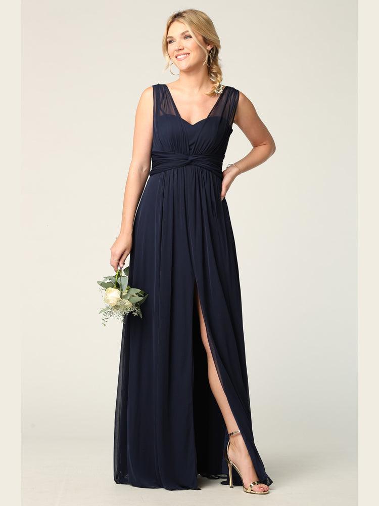 Long Sleeveless Bridesmaid Dress - The Dress Outlet