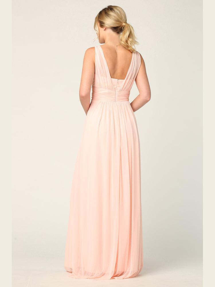 Long Sleeveless Bridesmaid Dress - The Dress Outlet