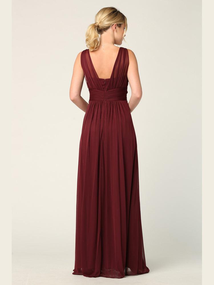 Long Sleeveless Bridesmaid Dress - The Dress Outlet