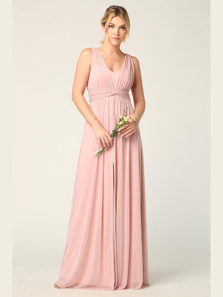 Long Sleeveless Bridesmaid Dress - The Dress Outlet