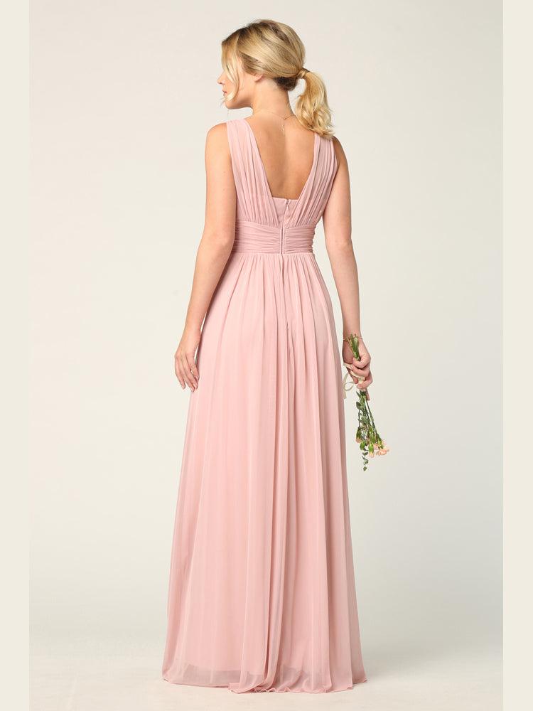 Long Sleeveless Bridesmaid Dress - The Dress Outlet