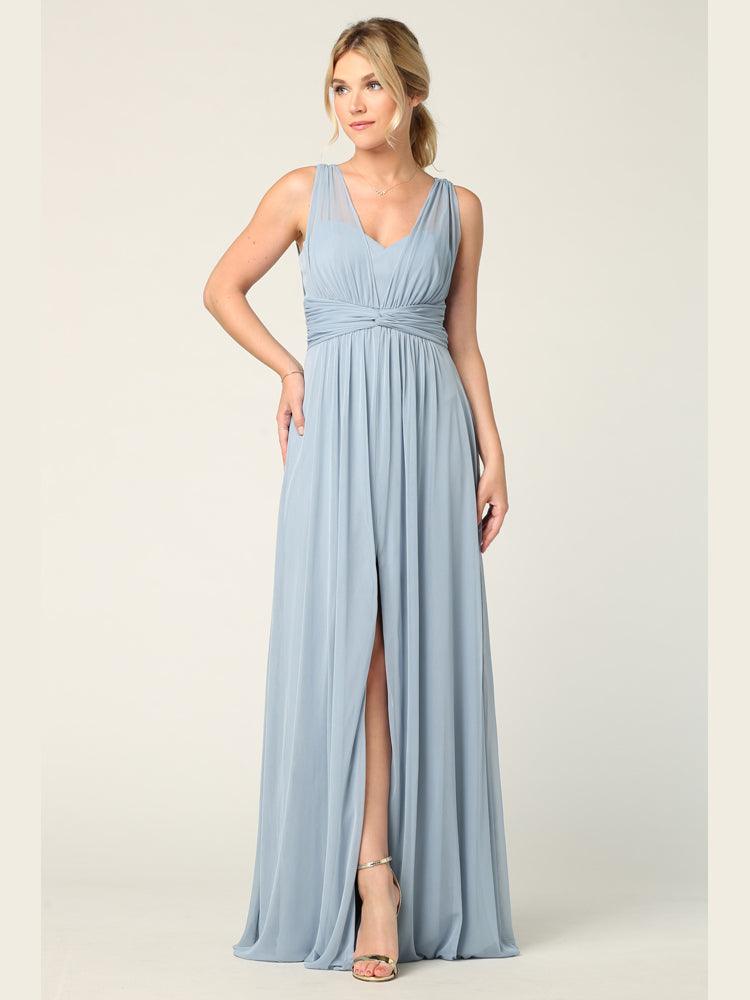 Long Sleeveless Bridesmaid Dress - The Dress Outlet