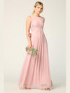 Long Sleeveless Bridesmaids Stretch Chiffon Dress - The Dress Outlet