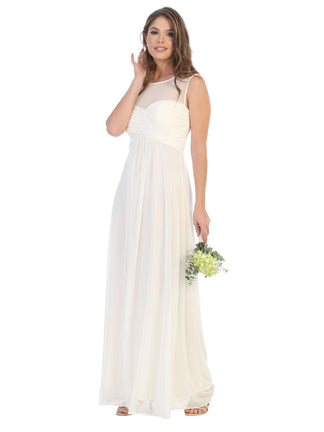 Blush Long Sleeveless Bridesmaids Stretch Chiffon Dress for $78.99 ...