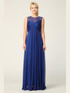 Long Sleeveless Bridesmaids Stretch Chiffon Dress - The Dress Outlet