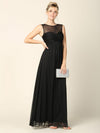 Long Sleeveless Bridesmaids Stretch Chiffon Dress - The Dress Outlet