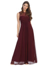 Long Sleeveless Bridesmaids Stretch Chiffon Dress - The Dress Outlet