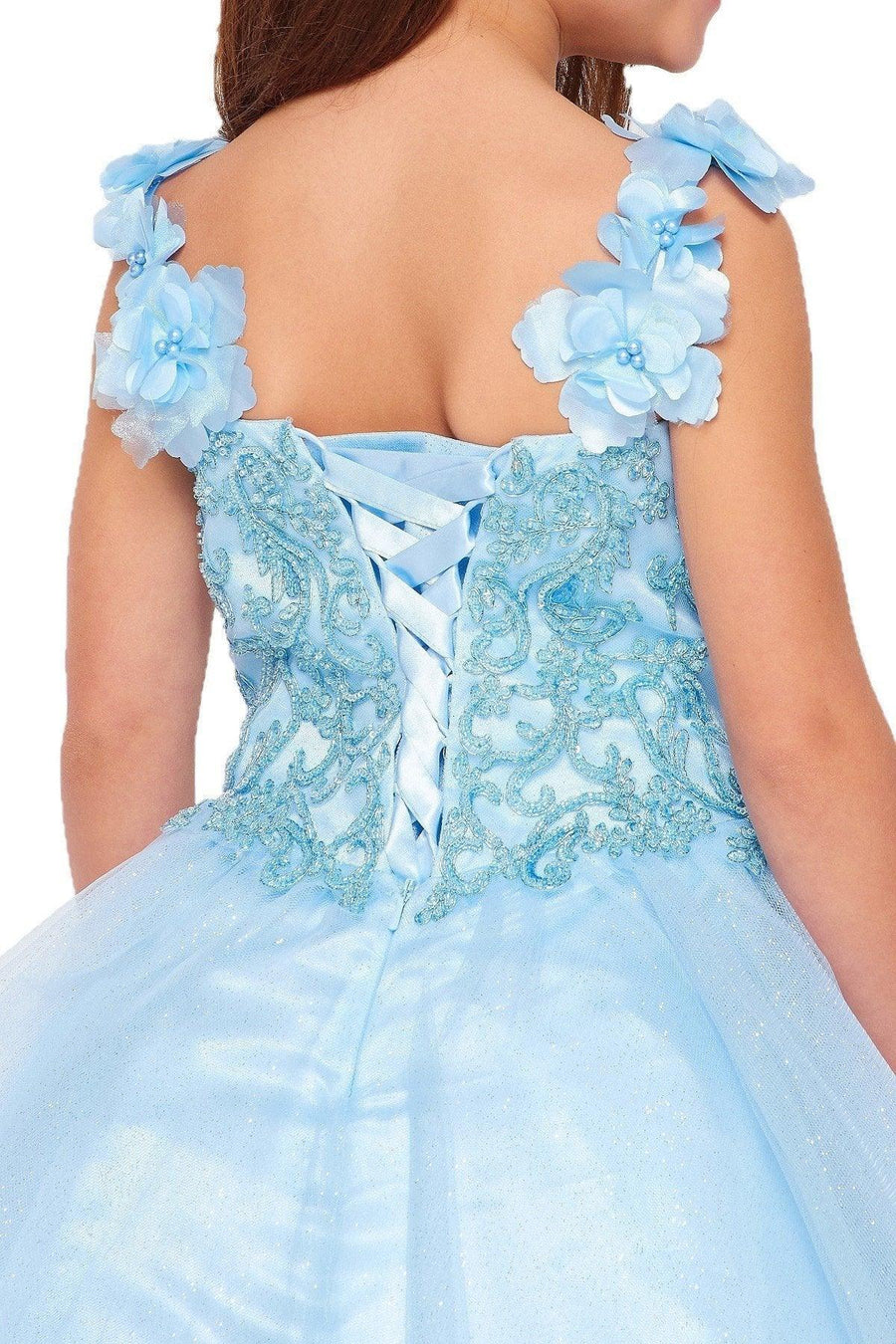 Long Sleeveless Flower Girls Dress - The Dress Outlet