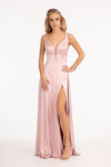 Long Sleeveless Formal Bridesmaid Satin Dress - The Dress Outlet