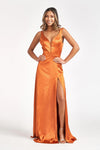 Long Sleeveless Formal Bridesmaid Satin Dress - The Dress Outlet