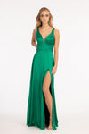 Long Sleeveless Formal Bridesmaid Satin Dress - The Dress Outlet