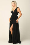 Long Sleeveless Formal Bridesmaids V Neck Dress Sale - The Dress Outlet