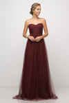 Long Sleeveless Formal Dress Burgundy