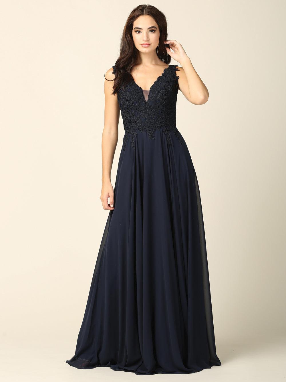 Long Sleeveless Formal Mother of the Bride Dress Sale - The Dress Outlet