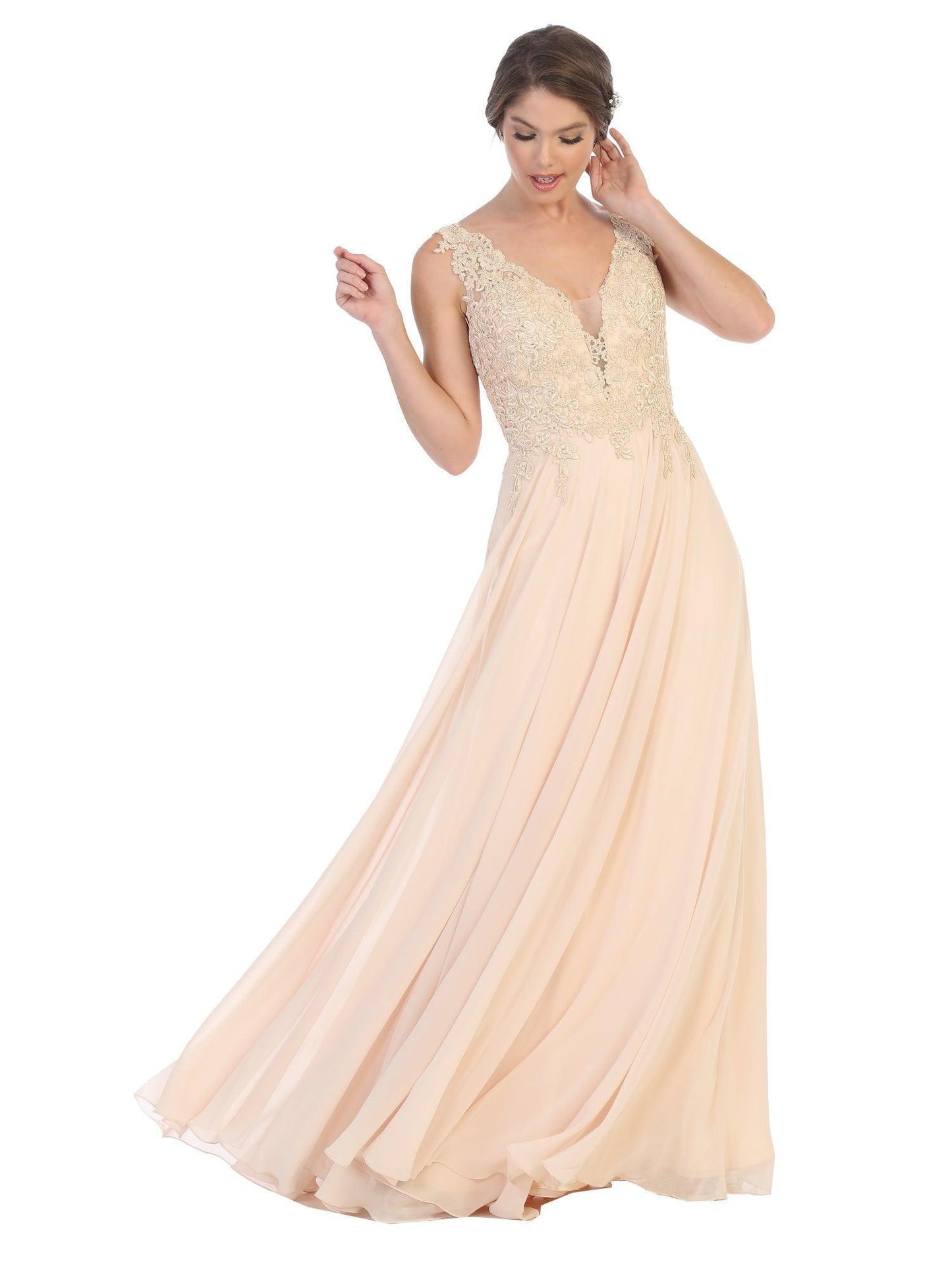 Long Sleeveless Formal Mother of the Bride Dress Sale - The Dress Outlet