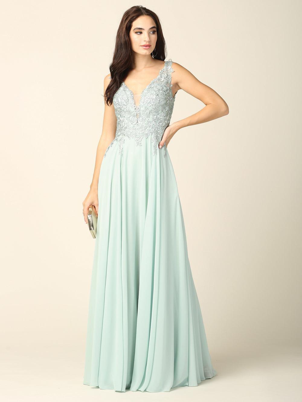 Long Sleeveless Formal Mother of the Bride Dress Sale - The Dress Outlet