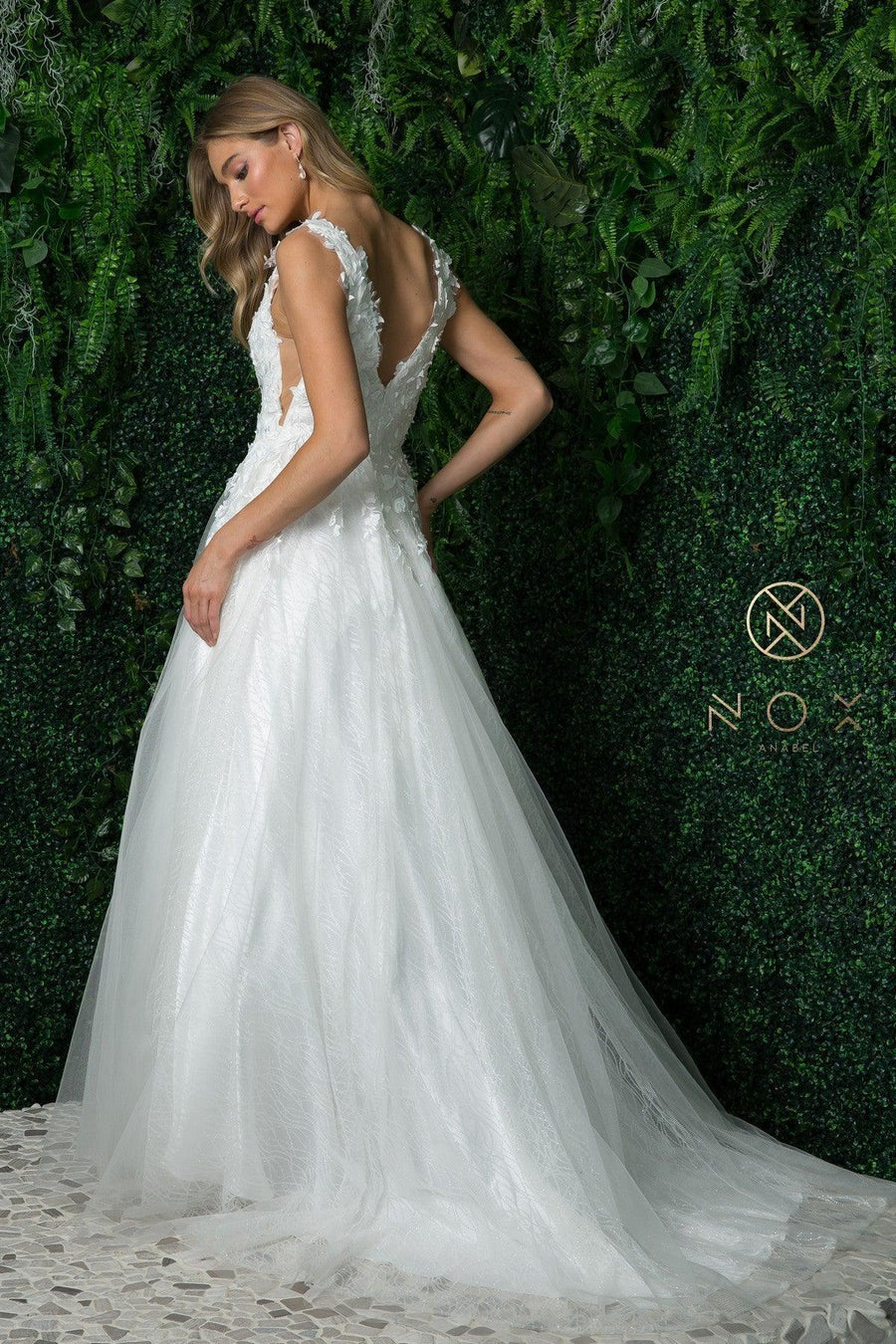 Long Sleeveless Wedding Dress JR930 - The Dress Outlet