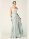 Long Spaghetti Strap Blouson Bridesmaids Dress - The Dress Outlet