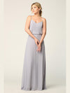 Long Spaghetti Strap Blouson Bridesmaids Dress - The Dress Outlet