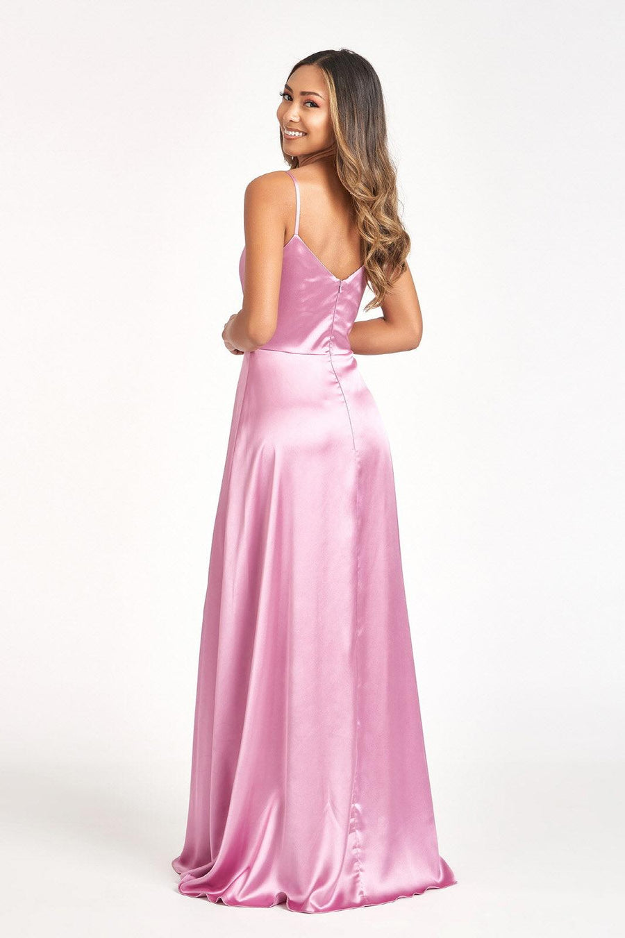 Long Spaghetti Strap Bridesmaid Dress - The Dress Outlet