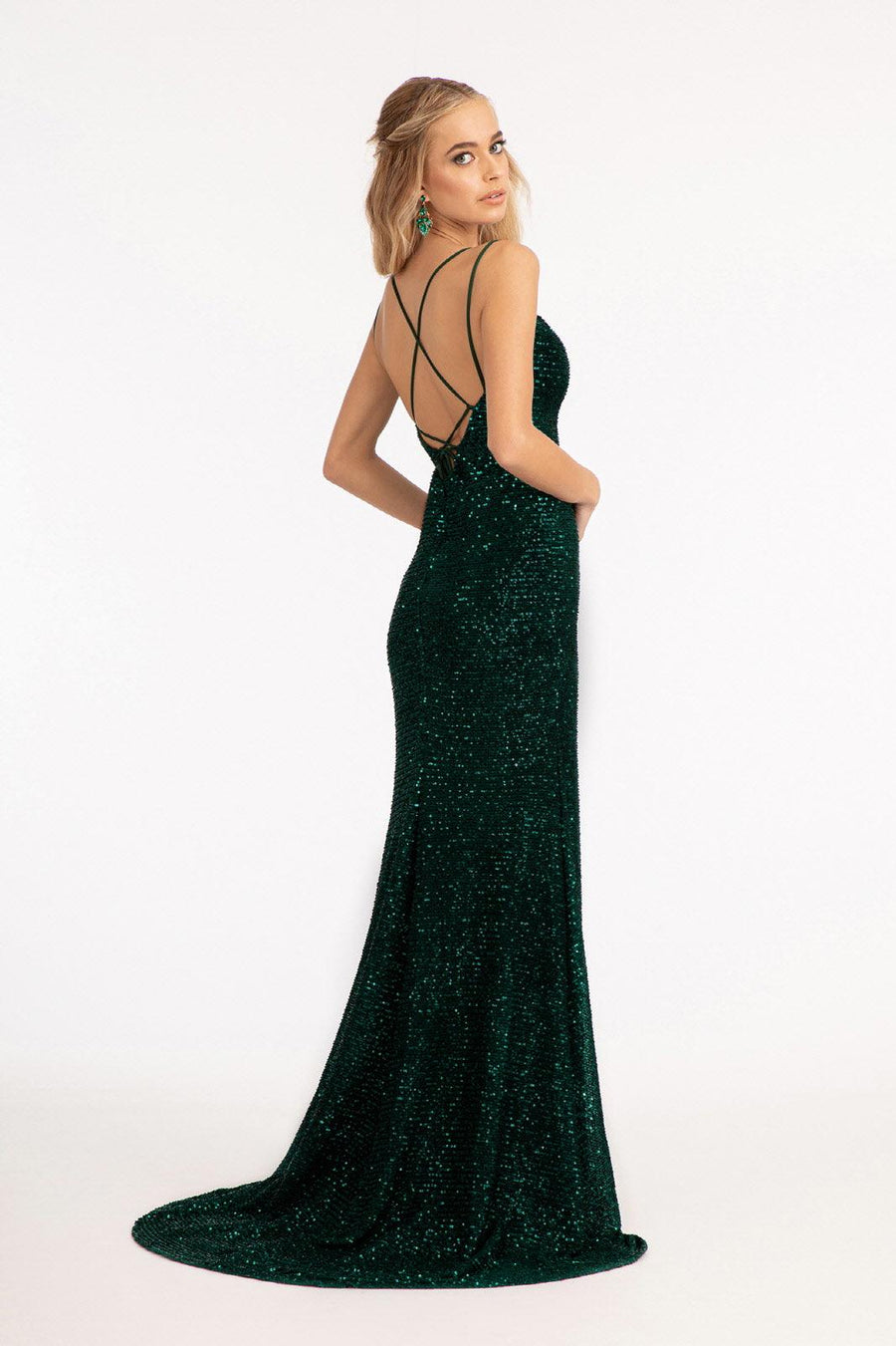 Long Spaghetti Strap Mermaid Evening Dress - The Dress Outlet